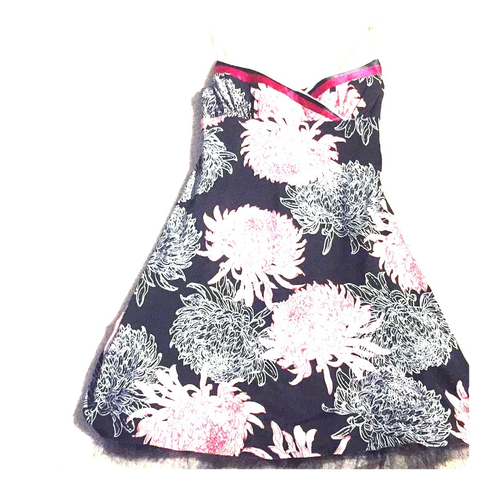 Black, red & white patterned dress